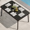 Outdoor Dining Table with 5mm Tempered Glass Top & Iron Frame,Large Black Patio Table for Garden - 2 of 4