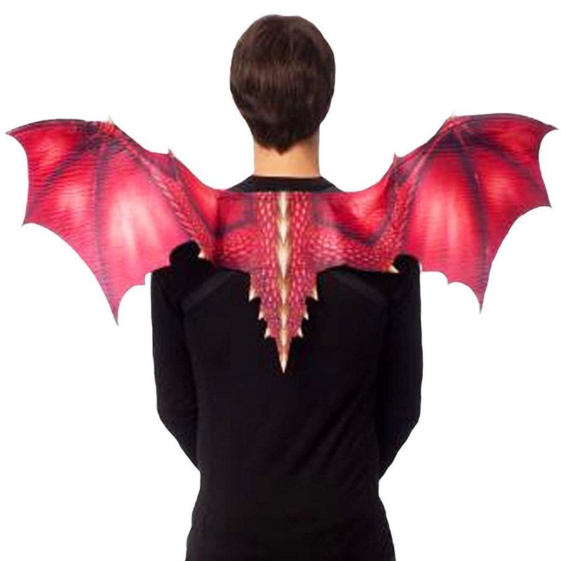 HMS Soft Feel Dragon Wings Adult Costume Accessory, Red, 1 of 2