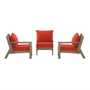 WestinTrends Avalon Outdoor Patio HDPE Loveseat Sofa with Patio Cushions - 1 of 4