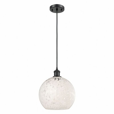 White Mouchette - 1 Light Cord Hung Mini Pendant In Modern Style-11.75 Inches Tall and 10 Inches Wide