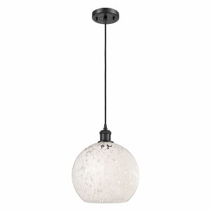 White Mouchette - 1 Light Cord Hung Mini Pendant In Modern Style-11.75 Inches Tall and 10 Inches Wide - 1 of 1
