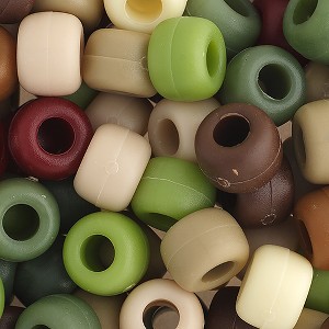 John Bead 1000 Pieces 9mm Plastic Crow Beads Assorted Camouflage Pony Bead for DIY Arts and Crafts Making Supplies - 1 of 4