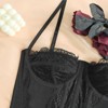 Clearlove Womens Lace Bustier Corset Tops Mesh Shapewear Sexy Going Out Party Club Camisole Buckle Bodysuit - 3 of 4