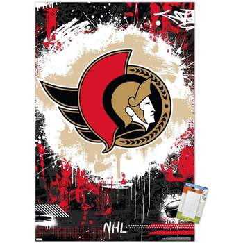 Trends International NHL Ottawa Senators - Maximalist Logo 23 Framed Wall  Poster Prints Black Framed Version 14.725 x 22.375