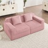VASIP  Modular Boneless Cloud Sectional Sofa Loveseat | 2-Seat with Deep Seat and Pillows,Modern Corduroy Fabric for Living Room,Pink - 3 of 4