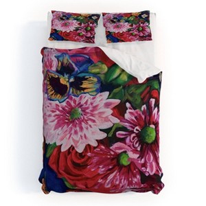 Deny Designs Full/Queen Fine Art by Clau Robles Gil Panel 2 Naranja Sanguinay Flores Duvet Cover Bedding Set Pink - 1 of 4