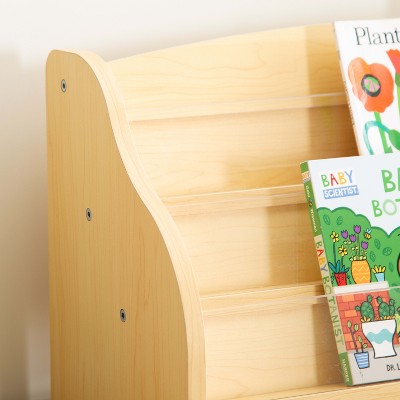 Natural Maple Tabletop Book Display with Acrylic Dividers