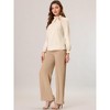 INSPIRE CHIC Women's Elegant Long Sleeve Ruffle Tie Neck Business Work Top - 2 of 4
