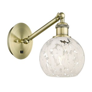 White Mouchette - 1 Light Arm Adjusts Up and Down Wall Sconce In Modern Style-8 Inches Tall and 6 Inches Wide - 1 of 1