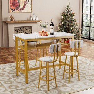 NicBex 5-Piece Industrial Style Dining Set Dining Table & Chairs for Kitchen,Dining Room,Restaurant,Bar Dinette Set with Metal Frame - 1 of 4