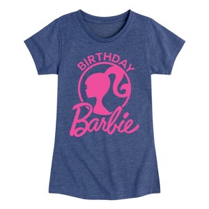 Girls' - Barbie - Birthday Head Logo Fitted Short Sleeve Graphic T-Shirt - 1 of 4