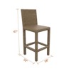 Covers & All Universal 30 in Armless Bar Stool, 18 in W, Willow Flat Wicker - 3 of 4