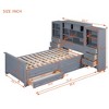 Twin Size Wood Platformbed with Vertical All-in-One Cabinet and 4 Drawers on Each Side - ModernLuxe - 3 of 4