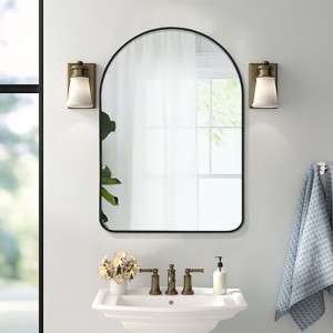 PexFix Arch Wall Mirror for Bathroom with Metal Frame Round Corner for Wall Decoration Set of 2 - 1 of 4