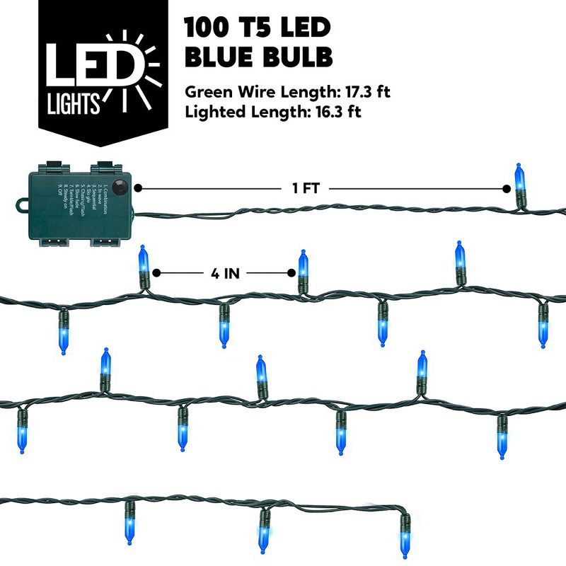 Joiedomi 2 Sets of 50-Count LED String Lights Blue, 5 of 7