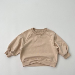 MyKids-Usa Baby Solid Color Long Sleeve Pullover Crewneck Hoodies - 1 of 4