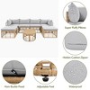 CAVINAS 7-Piece Patio Sectional Furniture Set, All-Weather Rattan Sectional Sofa Set Freely Combinable Backyard Furniture - 3 of 4