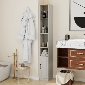 72" Tall Slim Bathroom Storage Cabinet, 6-Tier Freestanding Floor Storage Cabinet With Adjustable Shelf,Narrow Pantry Storage Cabinet For Living Room - 1 of 4