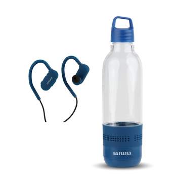 AIWA Get Fit Sport Kit Wireless Sport Earphones + 2 in 1 Water Bottle with Wireless Speaker