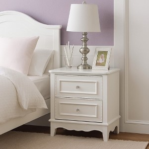 Royal Hampton Nightstand, 2 Drawers, Modern White Solid Wood Frame, 27 Inch - 1 of 4