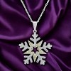 Slickblue Snowflake Pendant for Women, Rhodium-Plated, Pave Cubic Zirconia, 16-Inch Chain + 3-Inch Extender - 3 of 3