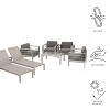 Christopher Knight Home Cape Coral Outdoor Aluminum 6 Seater Club Chair Chat Set with Chaise Lounges - 2 of 4