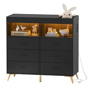 6 Drawer Dresser, Baby Changing Table Dresser, Convertible Nursery Dresser for Infant Essentials, Modern Changing Table Top with Pad Included - 1 of 4