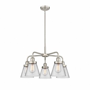 Cone - 5 Light Stem Hung Chandelier In Art Deco Style-14.75 Inches Tall and 24.25 Inches Wide - 1 of 1