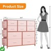 10-Drawer Storage Organizer Fabric Dresser w/Wood Tabletop & Side Pockets Clothing Chest of Drawers - 3 of 4
