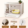 TiramisuBest White Hidden Cat Litter Box Enclosure with Top/Side Fence, Wooden Pet House Side Table for Living Room/Bedroom, Fits Most Litter Boxes - 4 of 4