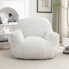 Angel Sar Faux Fur Bean Bag Chair with Memory Foam Filling, Tufted Oversized Lounger for Dorm, Apartment & Living Room, White - 4 of 4