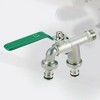 Unique Bargains Double Valve Water Tap for Home Outdoor Garden Tool Green 1 Set - 4 of 4