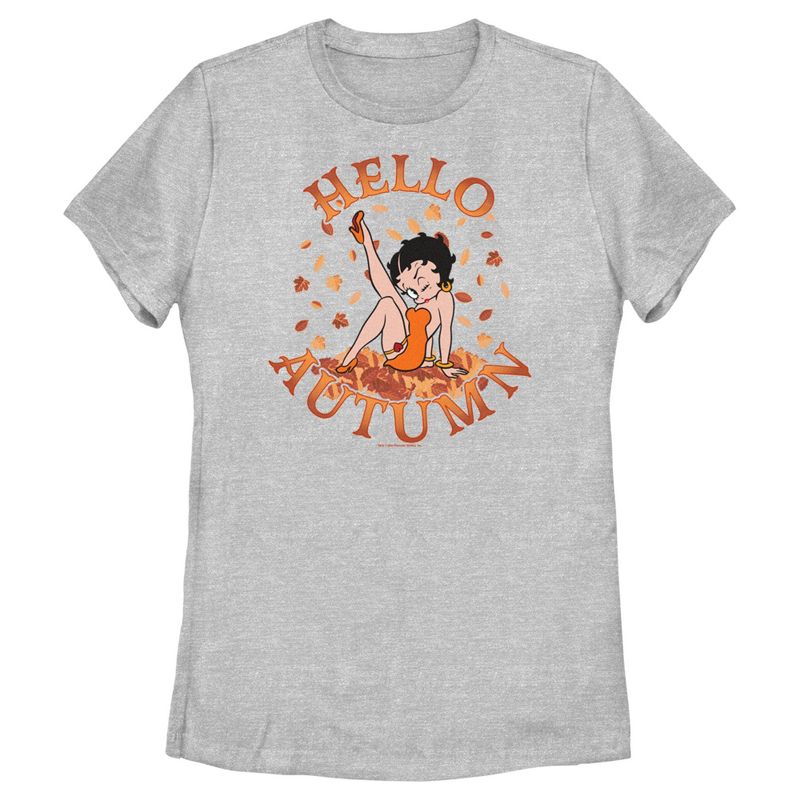 Women's Betty Boop Hello Autumn T-Shirt, 1 of 5