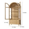 Vlsrka arched glass-door storage cabinet with LED lights,Wood - 4 of 4