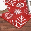 2x3 Christmas Entryway Rug, Washable Snowflake Pattern Non-Slip Accent Carpet for Entrance Kitchen Bathroom, Holiday Decorative Rug, Red - 3 of 4