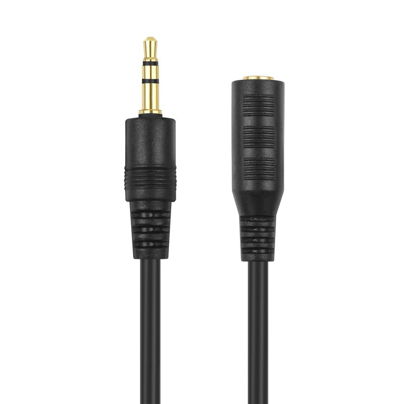 INSTEN 3.5mm Stereo Plug to Jack Extension Cable M/F, 6 FT / 1.8 M, Black, 5 of 7