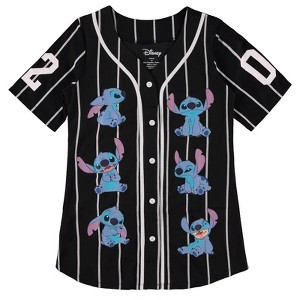 Ladies Lilo and Stitch Shirt - Ladies Classic Lilo and Stitch Baseball Jersey - Disney Lilo and Stitch Mesh Jersey - 1 of 4