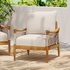 Christopher Knight Home Amos Outdoor Woven Rope Acacia Wood Club Chair with Thick Cushion - 2 of 4