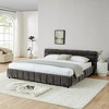 KWPZQEB King Size Platform Bed Frame with Fabric Upholstered Headboard and 4 Drawers, Wooden Slats Support, No Box Spring Needed, Easy Assembly - 3 of 4