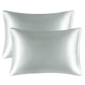 PiccoCasa Luxury Smooth Satin Hidden Zipper Closure Pillowcases 2 Pcs - 1 of 4