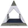 VisioGear Patio Daybed With Cushions, 90.5" Outdoor Sunbed With Colorful Pillows, Tent Shape, Gray & Blue, 90.5"*72.4"*102.4" - 2 of 4