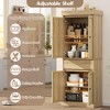 Pantry Storage Cabinet with Drawer, Rattan Pantry Cabinet, Freestanding Kitchen Cupboard - 4 of 4