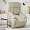 vidaXL Stand up Massage Recliner Chair - Power Lift, Cream Faux Leather, Manual Recline to 135 Degrees, Vibration Massage, Side Pocket - 2 of 4