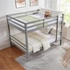 MAYEERTY Full over Full Bunk Bed with Ladder, Wooden Bed Frame with High Guardrail and Ladder for Kids, No Box Spring Needed, Grey - 3 of 4