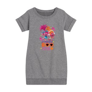 - Trolls - Simply Bootiful Poppy Graphic Short Sleeve Fleece Dress - 1 of 4