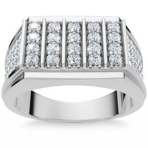 Pompeii3 1Ct Men's Diamond Ring 14k Gold Lab Created - 1 of 4