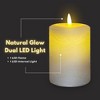 LumiPur 3.5"x5" Signature Natural Glow Flickering Flameless LED Wax Pillar Candle Gray Fog - 4 of 4