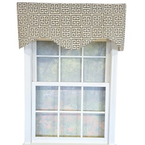 RLF Home 100% Cotton Tower Cornice With Poly/Cotton Ivory lining Rod Pocket Valance 50" x 17" Beige - 1 of 4