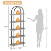 71" Bookshelf 5 Tier Bookcase Arched Display Racks Tall Bookshelf Freestanding Open Storage Shelf - 2 of 4