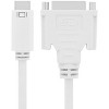 Fosmon Mini DVI (Male) to Standard DVI-I (Female) Video Adapter Cable Cord (20cm - White) for Apple iMac Macbooks Powerbook G4 Mini - 2 of 3
